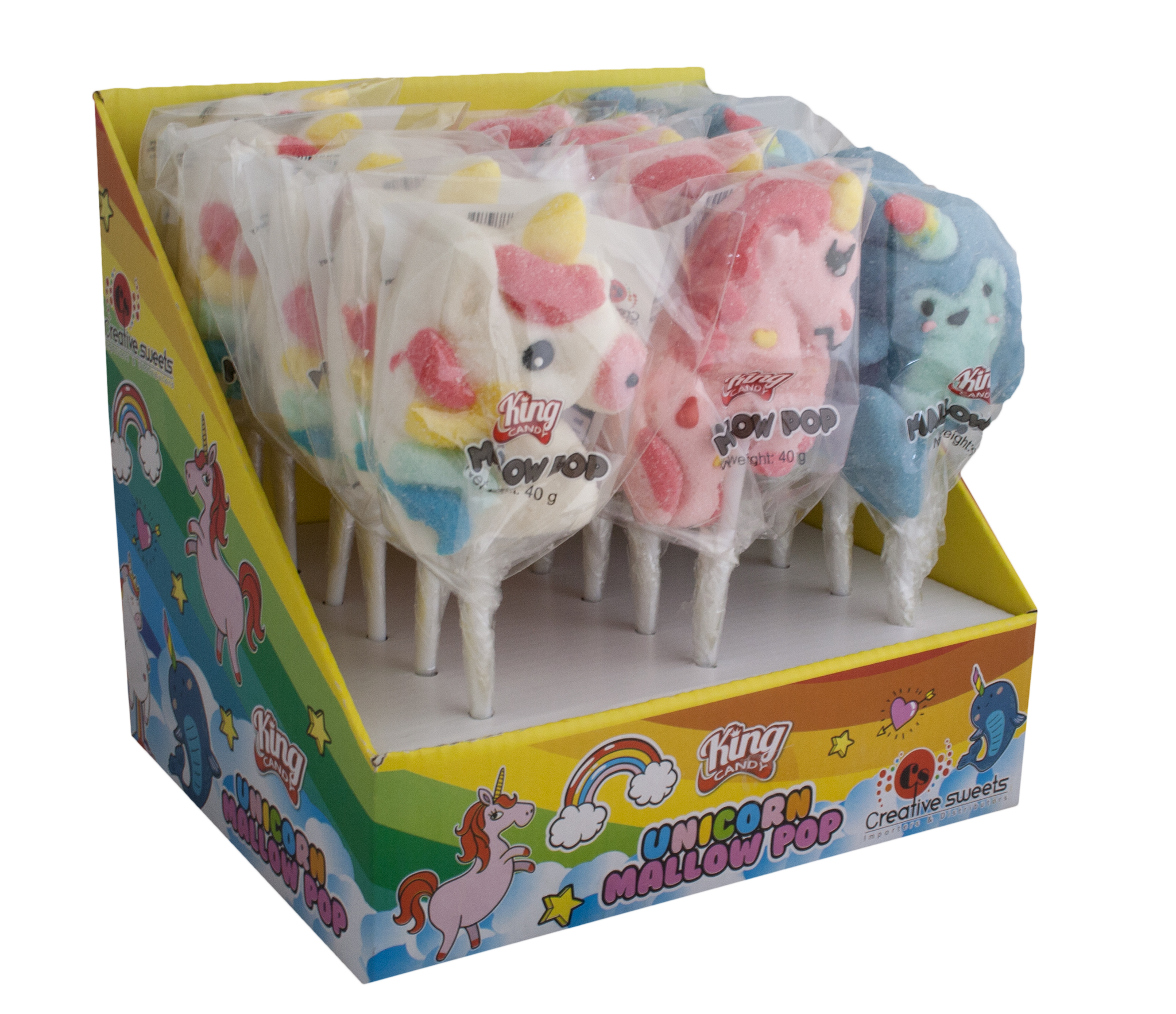 King Candy – Unicorn Marshmallow Pops 18 x 40 g