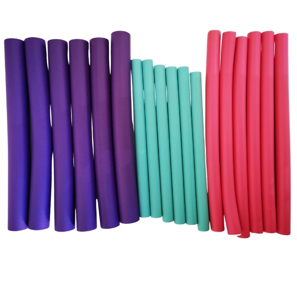 Health Glow – Combo Pack Of 18 Flexible Rod Hair Curlers – Assorted Colours
