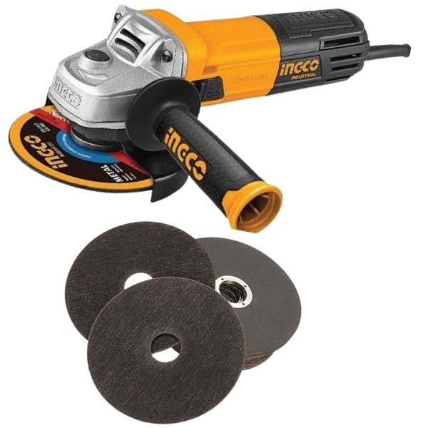 Ingco – Angle Grinder – (115mm – 750W) And 5x Cutting Discs 115mm