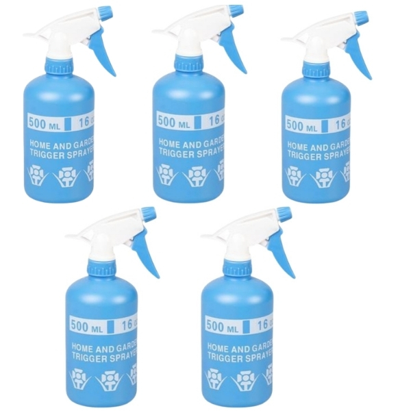 SourceDirect-Pack Of 5 Multi-Purpose Plastic Trigger Spray Bottle – (500ml)
