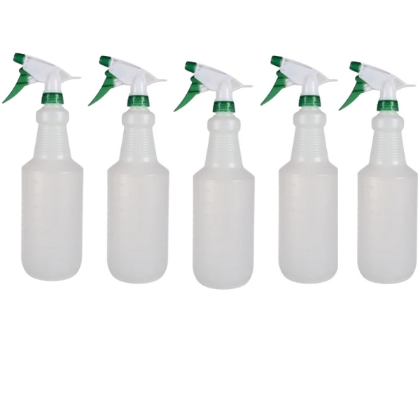 SourceDirect -Pack Of 5 Plastic Trigger Sprayer Bottle -Transparent (900ml)