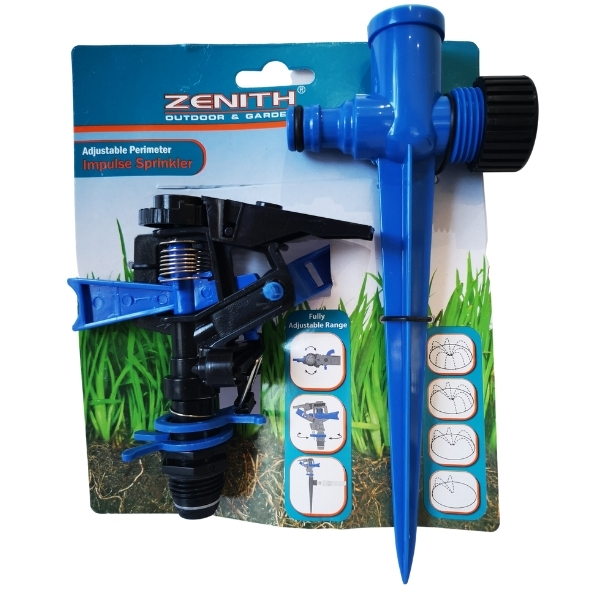 Zenith – Adjustable Perimeter Impulse Sprinkler On A Spike