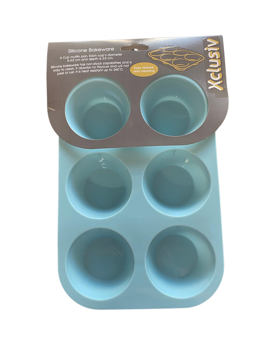 Xclusiv Silicone 6 Cup Muffin Pan – Large