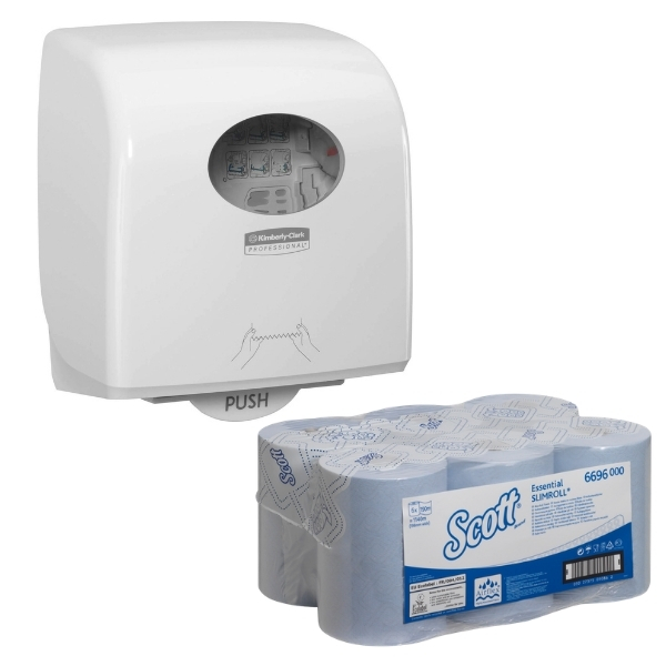 Kimberly-Clark – Aquarius Slimroll Rolled Hand Towel Dispenser – Combo
