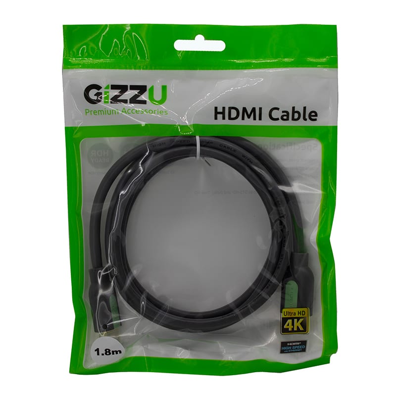 Gizzu High Speed 1.8m HDMI 2.0 Cable – Black