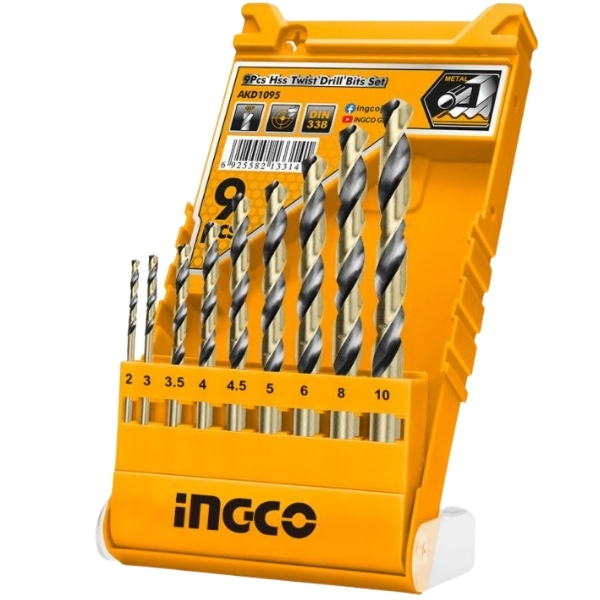 Ingco – HSS Twist Drill Bit Set – (9 Pieces)