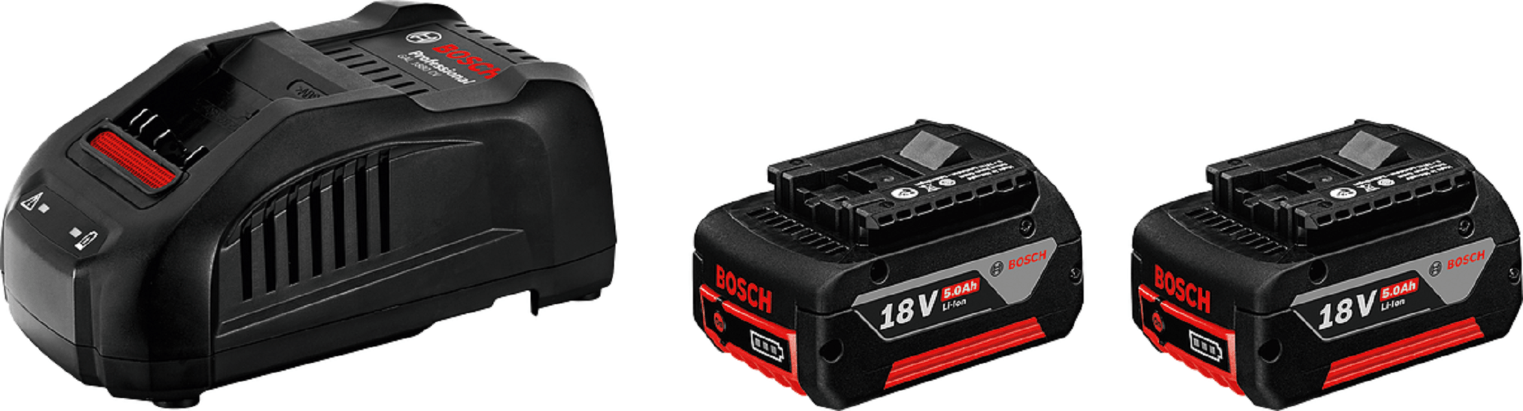 Bosch – Starter Set / 2 x Batteries 5.0Ah and 1 x Quick Charger