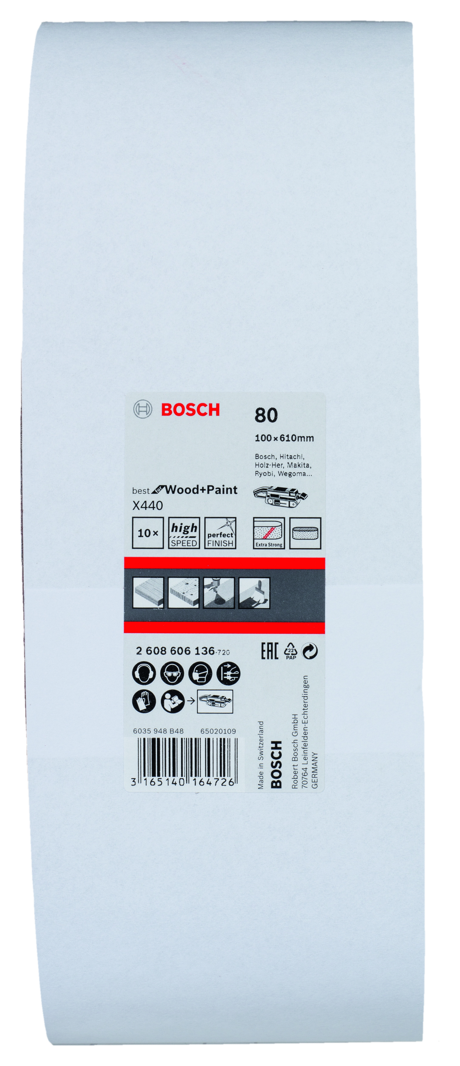 Sanding Belt Best for Wood 100 X 610mm, 80 Grit, 10 Piece