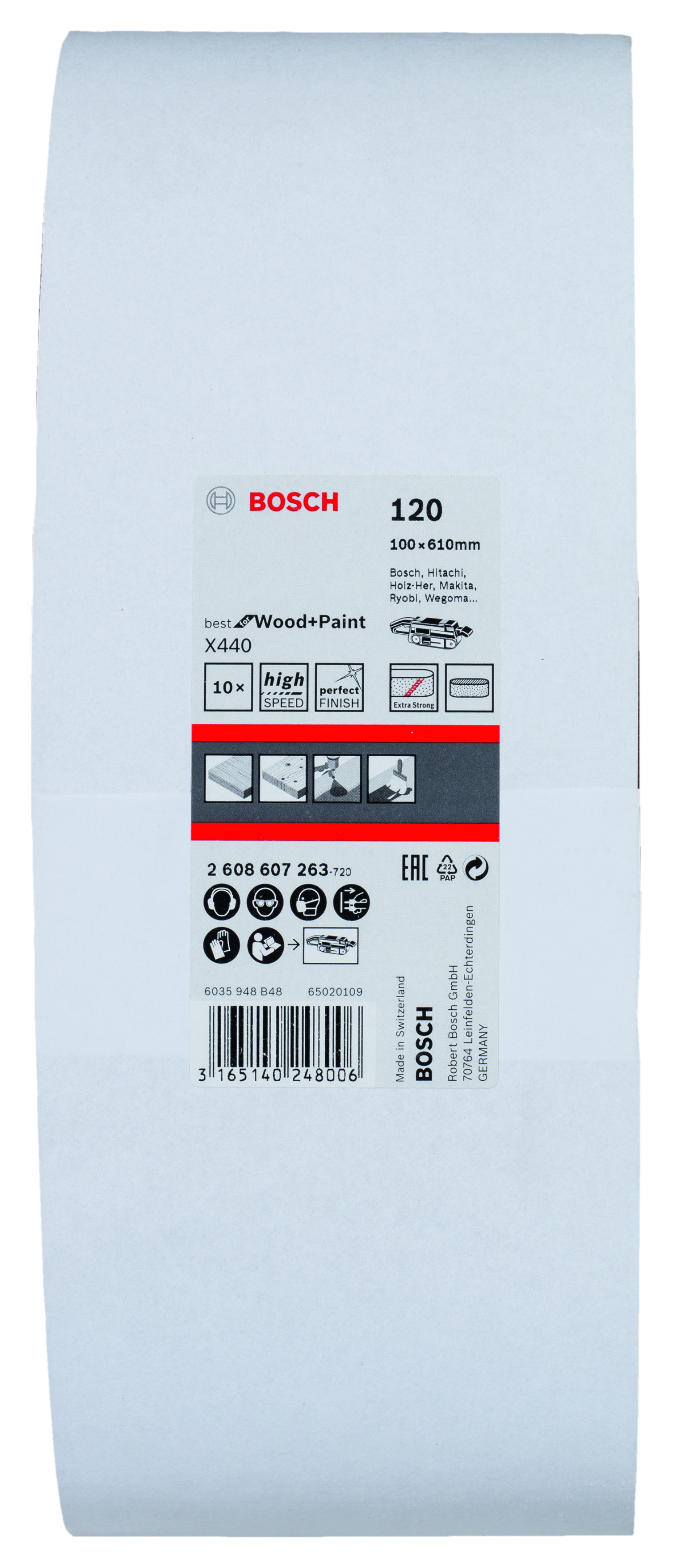 Sanding Belt Best for Wood 100 X 610mm, 120 Grit, 10 Piece