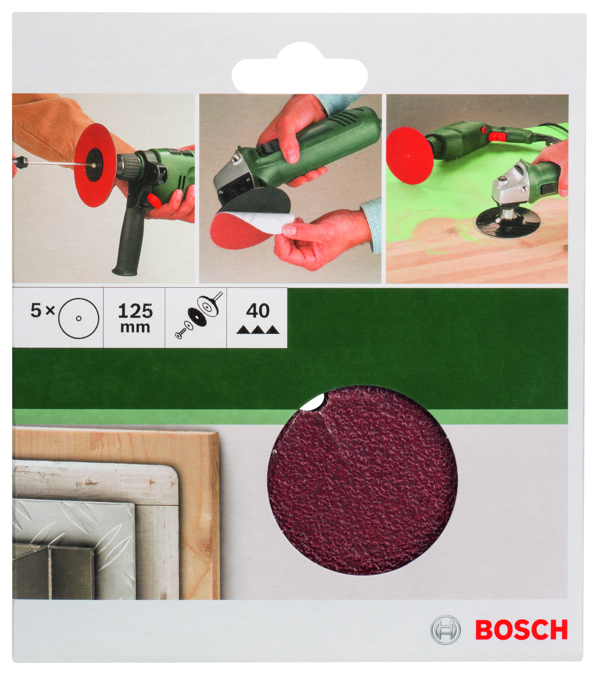 Sanding Sheet for Drill, 125mm, 40, 5 Piece
