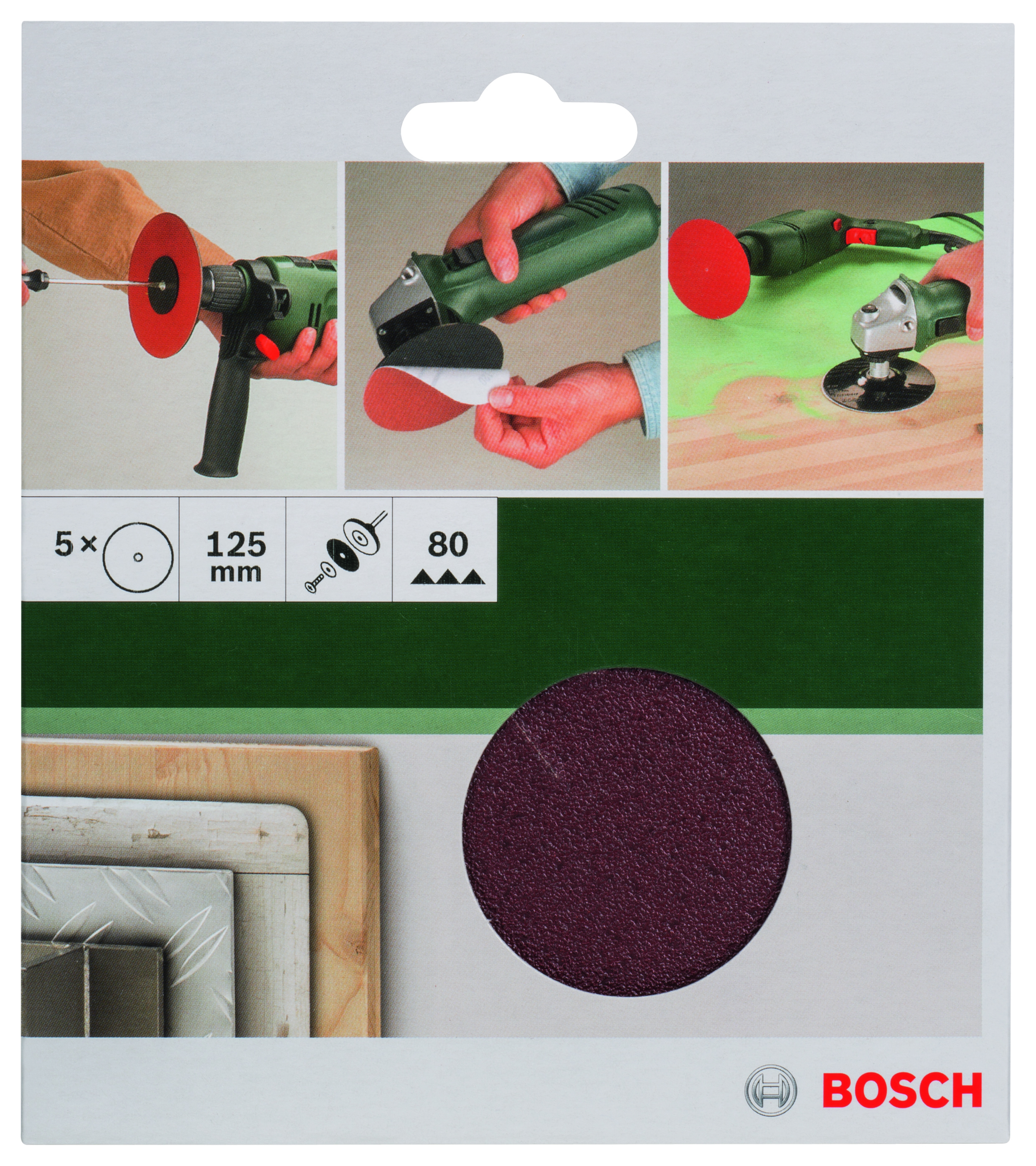 Sanding Sheet for Drill, 125mm, 80, 5 Piece