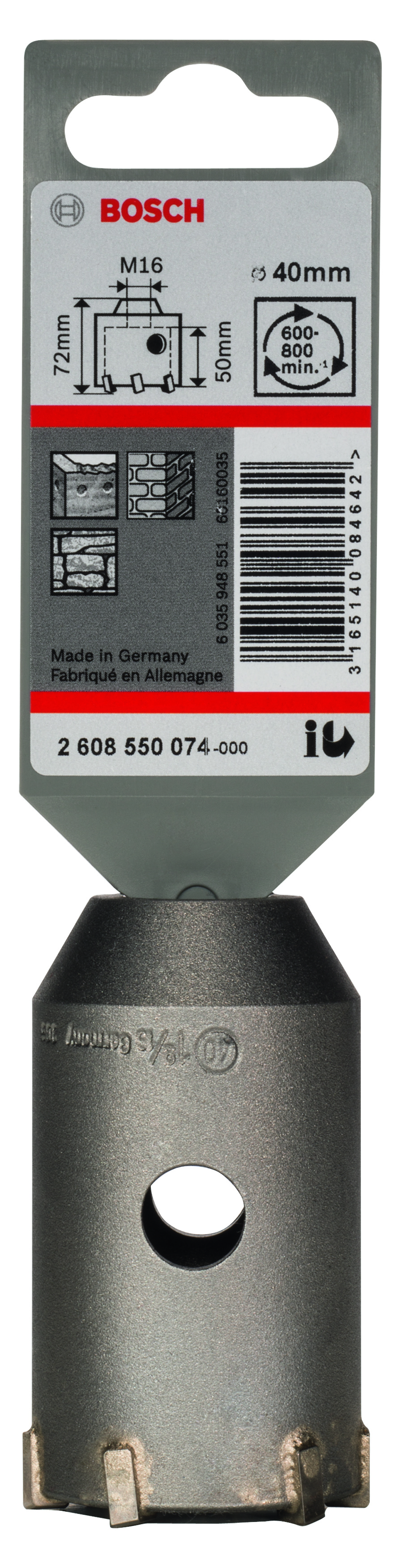SDS-Plus-9 Core Cutter 40 X 50 X 72, 6