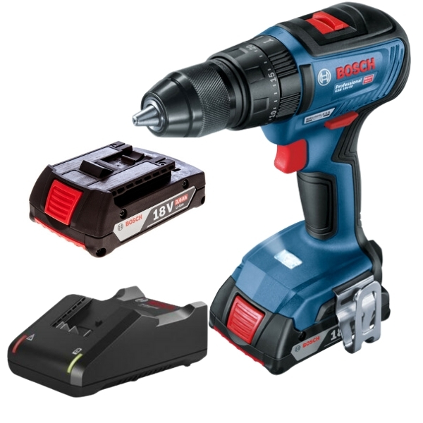 Bosch – Cordless Impact Drill, 2 x 2.0Ah Batteries & Charger (18V) – Combo