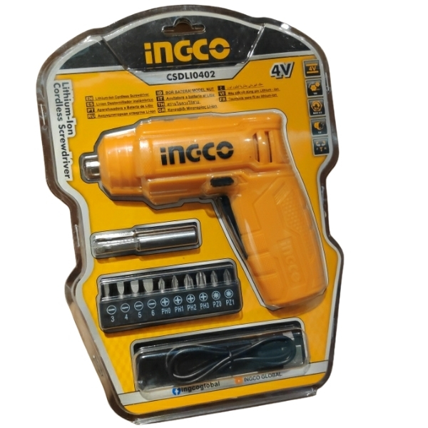 Ingco – Cordless Screwdriver Set – Lithium-Ion