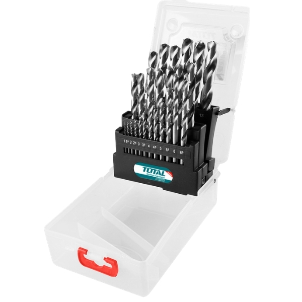 Total – HSS Twist Drill Bits Set – 25 Pieces