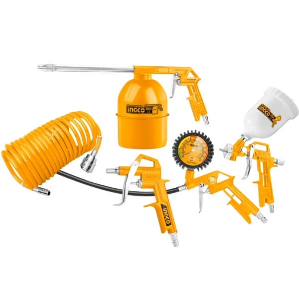 Ingco – Compressor Kit / Air Tools – Set Of 5 Air Tools