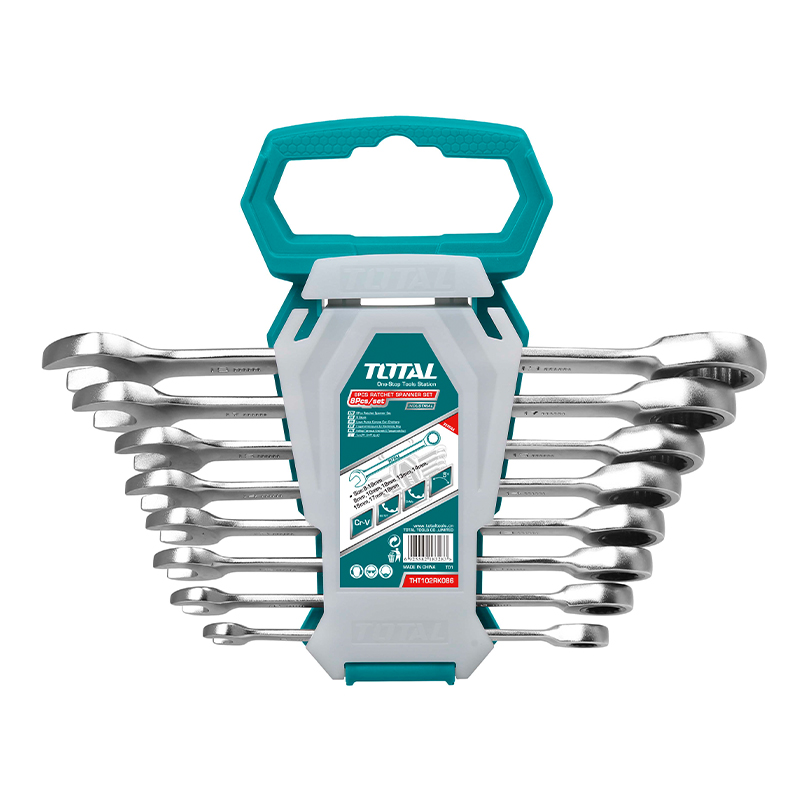 TOTAL 8 Piece Ratchet Spanner Set