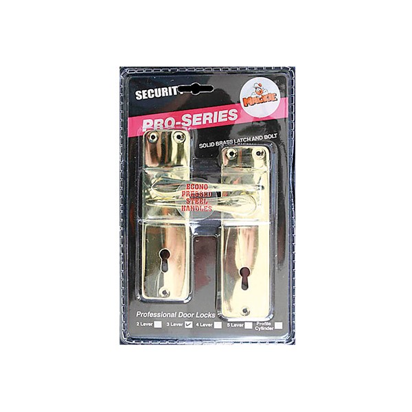 Mackie Brass Plated 3 Lever Mortice Pro Lockset
