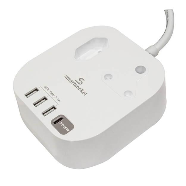 Smartsocket Compact USB Power Charging Hub With PD (Power Delivery) – White