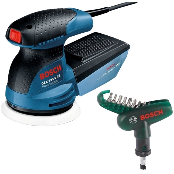 Bosch – Eccentric Sander and Screwdriver Bit Set 10 Piece (Gex 125-1 Ae)
