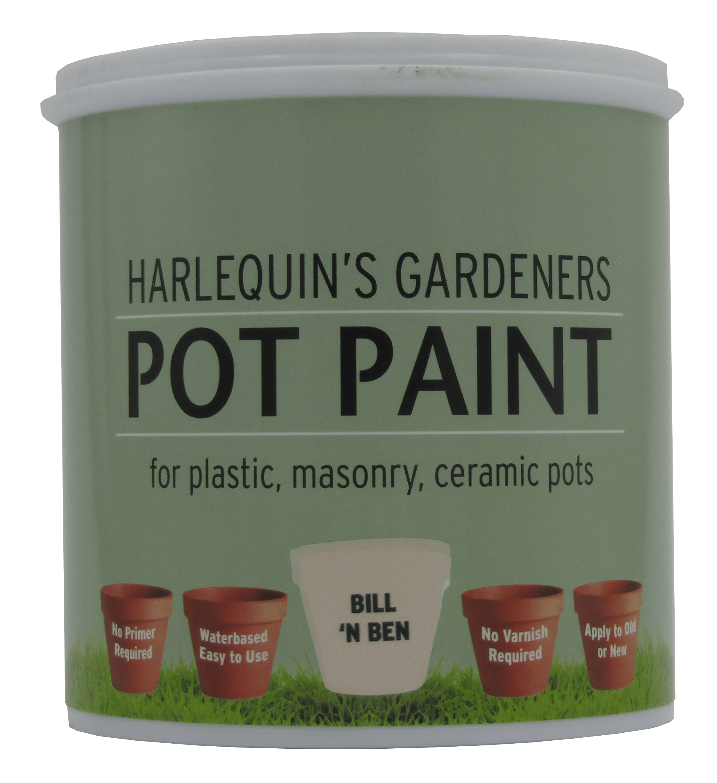 Harlequin – Pot Paint For Plastic, Masonry and Ceramic Pots – 1 Litre – Bill ‘n Ben