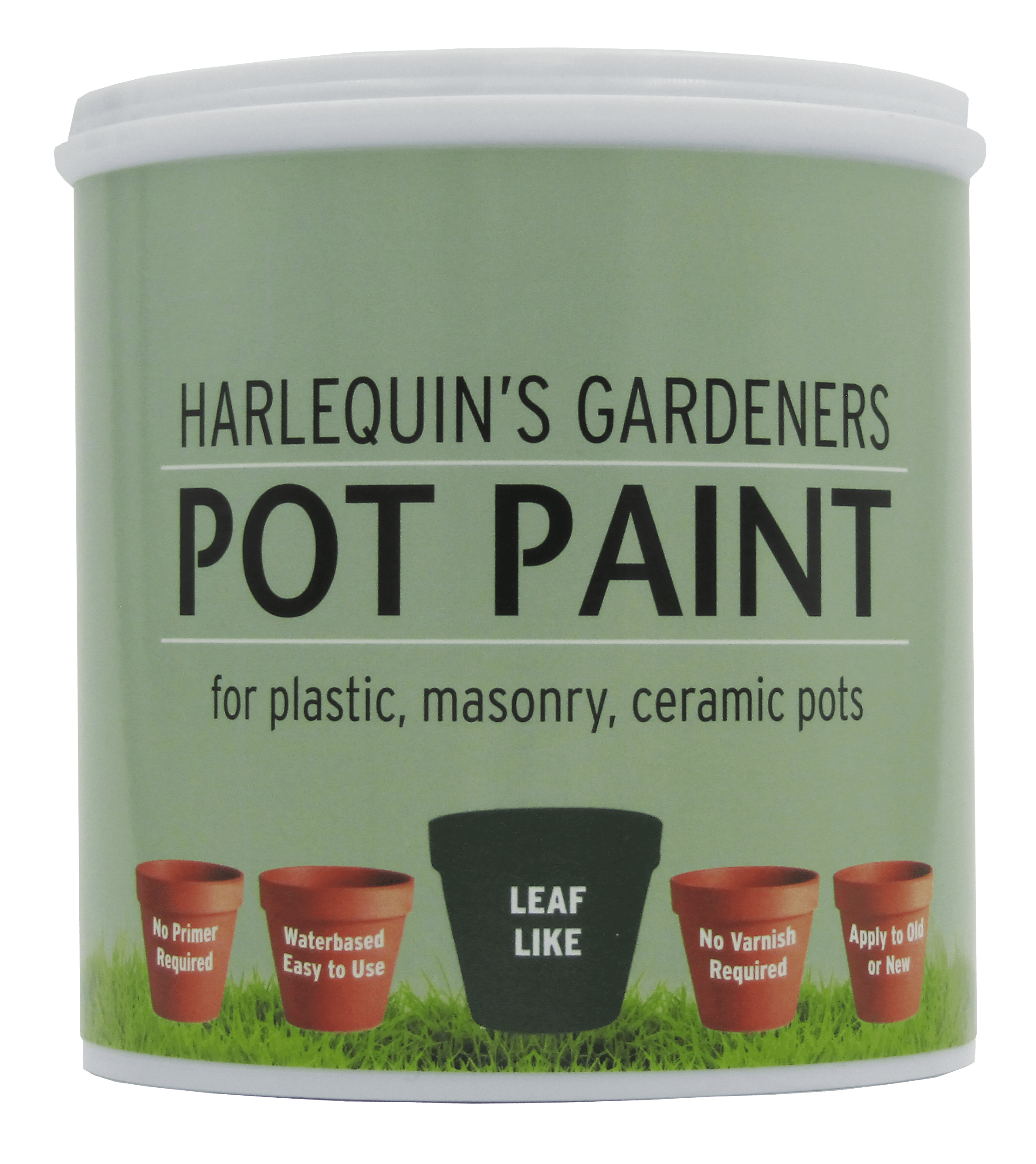Harlequin – Pot Paint For Plastic, Masonry and Ceramic Pots – 1 Litre – Leaf Like