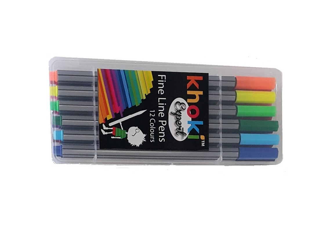 Khoki – Art & Craft Supplies – Fine Line Pens – Expert – 12 Piece