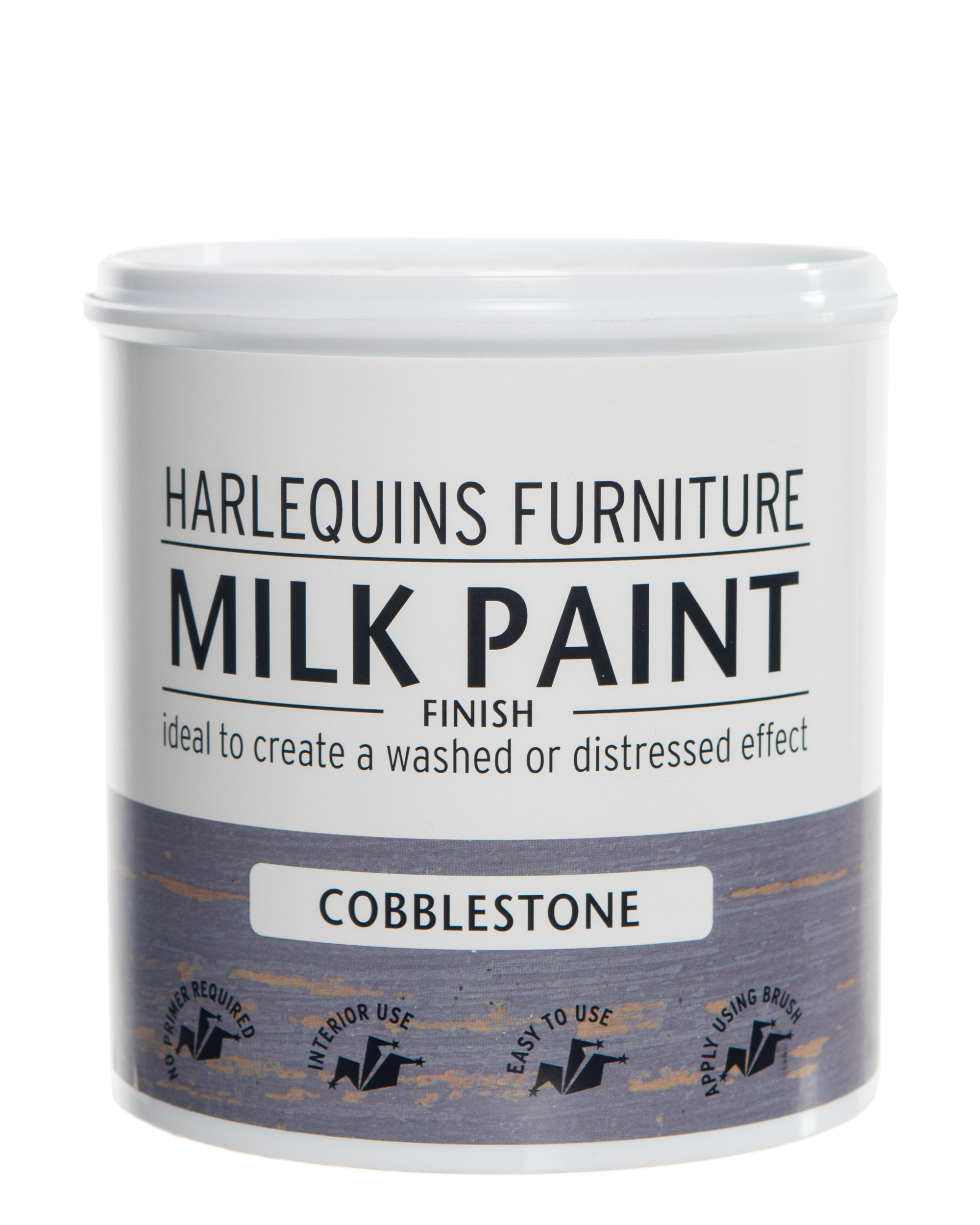 Harlequin – Milk Paint for Furniture, Walls & Decorative Items – 1 Litre – Cobblestone