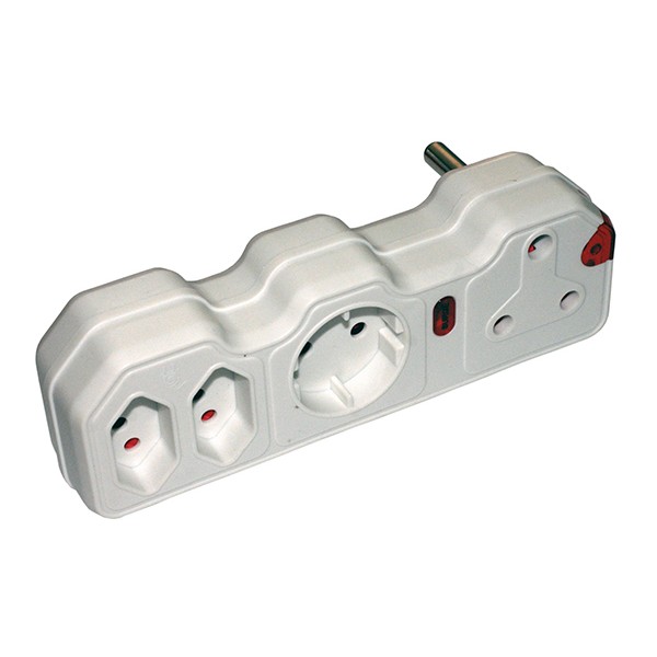 Bulk Pack 2 x Current 1X Schuko Surge Adaptor – 1 x 16 Amp – 2 x 5 Amp