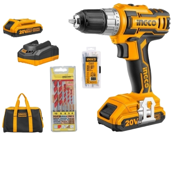 Ingco – Cordless Drill Combo & Alpen Multicut Drill Bits (5 Piece)