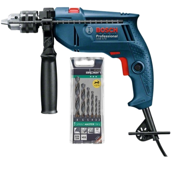 Bosch – Impact Drill (GSB 570) & Alpen Sprint Master Bits (6Piece)