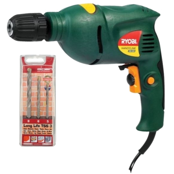 Ryobi – Impact Drill (500W) & Alpen Masonry Drill Bits (3Piece)