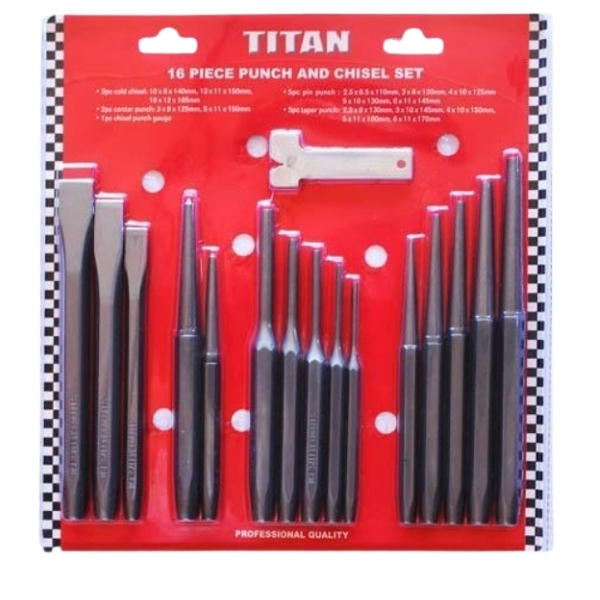 Titan – Punch and Chisel Set – (16 Piece)