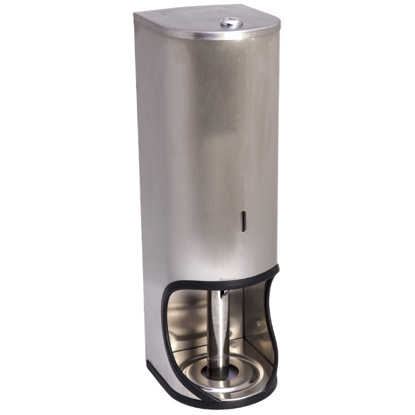 MTS – Toilet Roll Holder (3 Tier, Lockable) – Stainless Steel