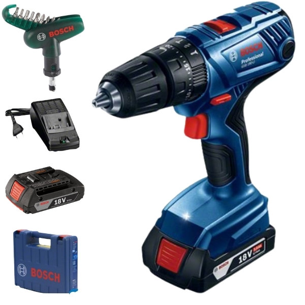 Bosch-Cordless Combi Drill Kit & Screwdriver Bit Set 10 Piece (GSB 180-LI)