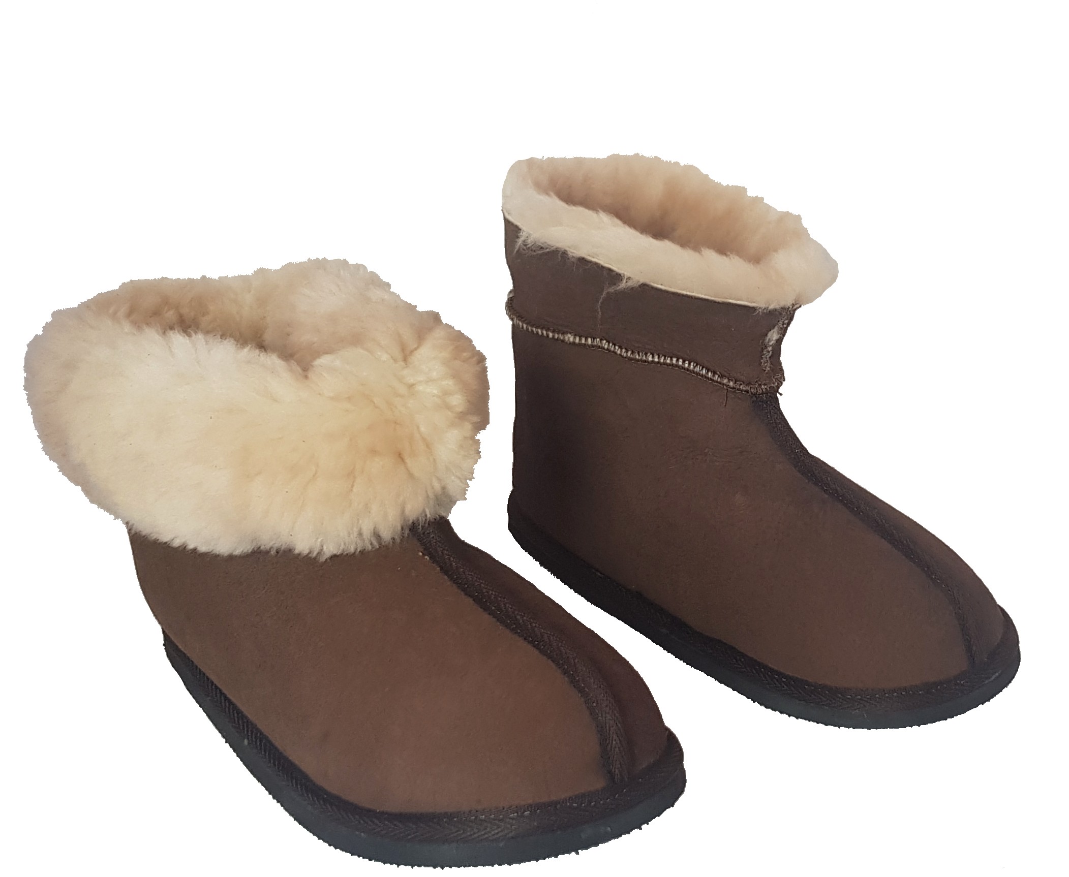 Oskava Sheep Skin Slippers – Dark Brown – UK 5