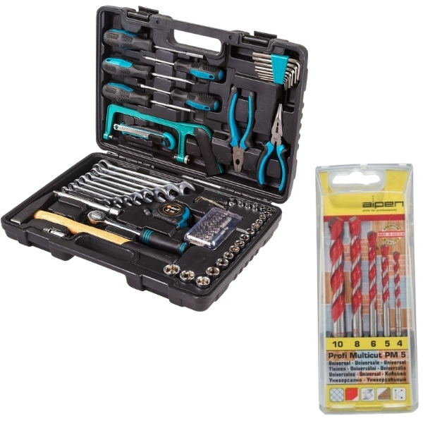 Bort -Socket and Spanner Set (84 Piece) & Alpen Multicut Drill Bit Set (5 Piece)