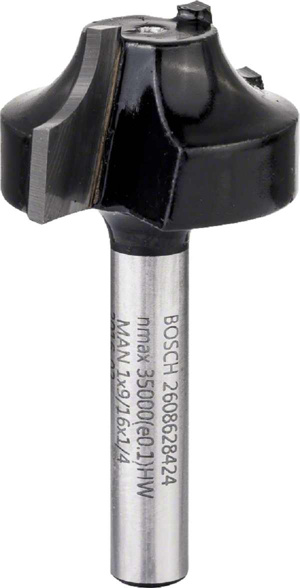 Edge forming bit E 1/4″, R1 6,3 mm, D 25,4 mm, L 14 mm, G 46 mm