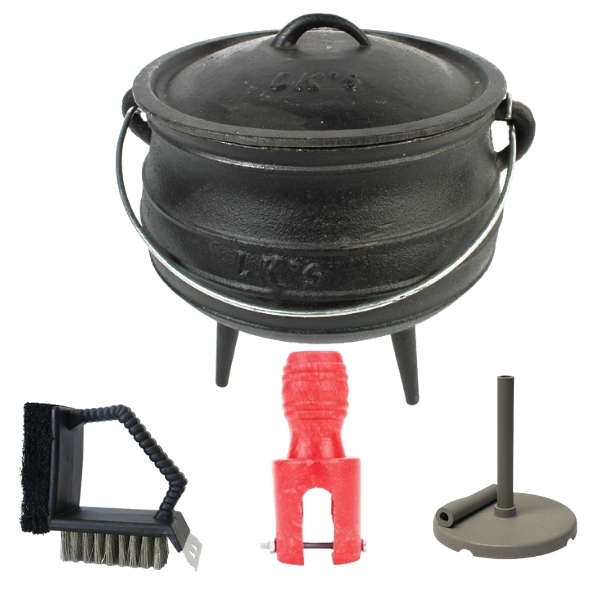 LK’s – 3-Legged Potjie / Camping Potjie (Size No: 4) Combo Set – (4 Piece)