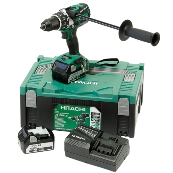 Hitachi – Drill Driver (Cordless), Charger, 2 x 5Ah Battery & Carry Case.