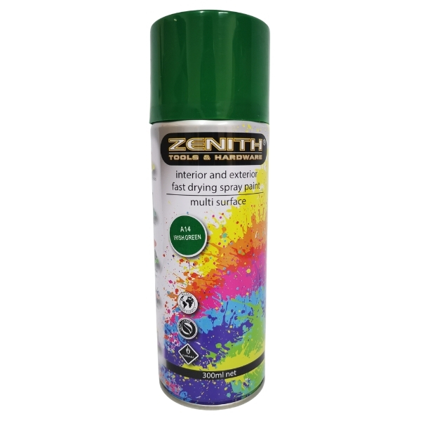Zenith – Spray Paint / Interior and Exterior Fast Drying Spray Paint – Irish Green – A14
