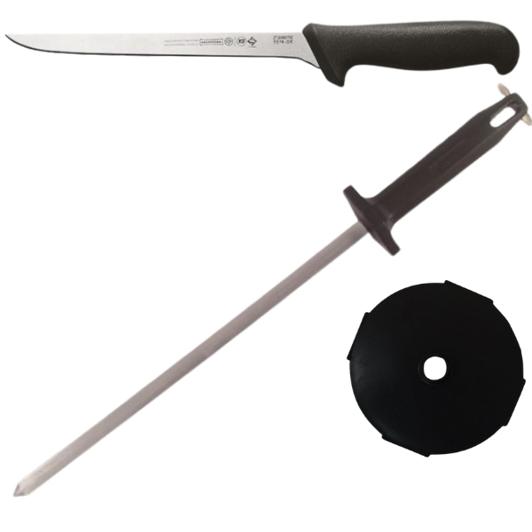 Mundial – Boning Knife, Sharpener and Cutting Protection – 3 Piece
