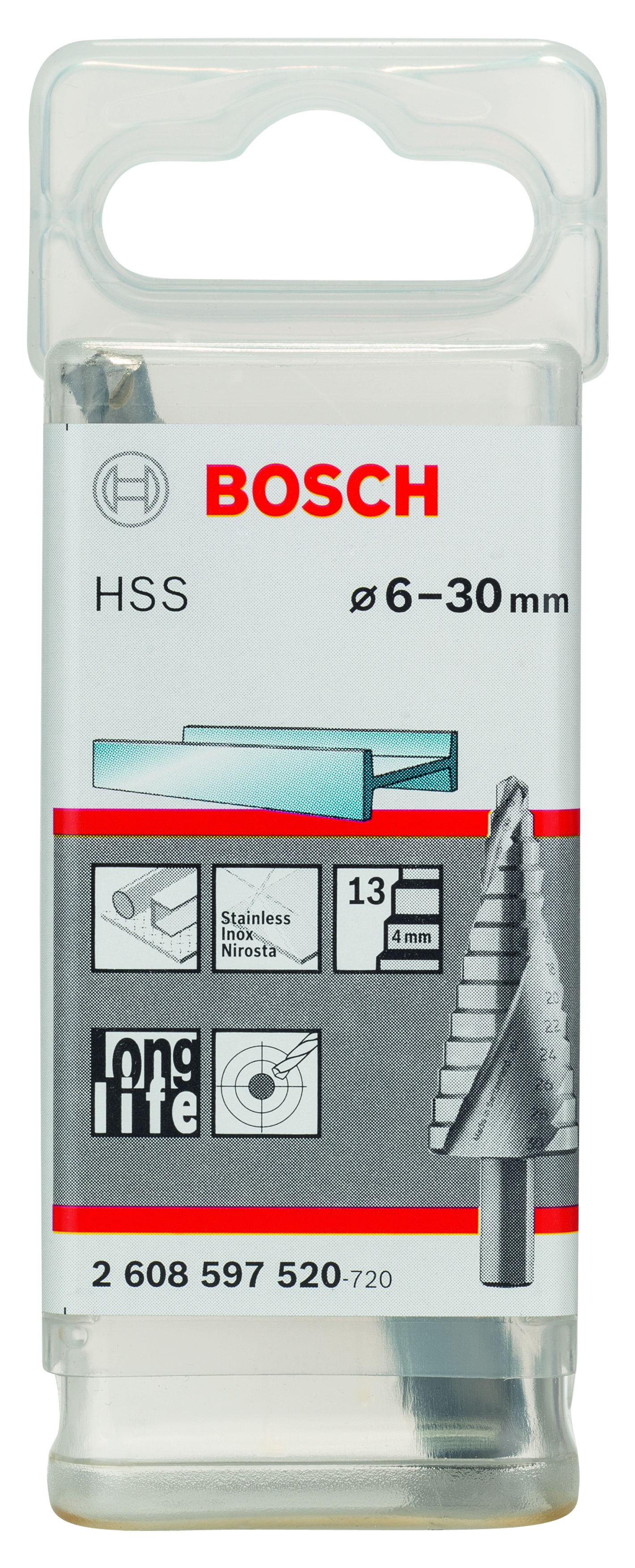 HSS Step Drill Bits 6 – 30 mm, 10,0 mm, 93,5 mm