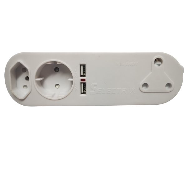 Zenith – Plug Adaptor – (1 x 16 AMP + 2 x 5 AMP + 2 x USB)
