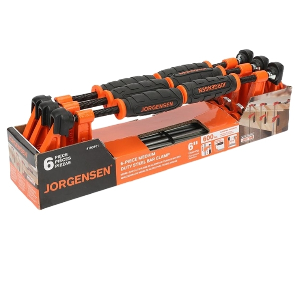Jorgensen – Steel Bar Clamp 6″ Medium Duty – 6 Piece