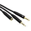 Gizzu 3.5mm (Female) to 2 x 3.5mm (Male) Mic + (Male) Headset Adapter Cable Gizzu 3.5mm (Female) to 2 x 3.5mm (Male) Mic + (Male) Headset Adapter Cable