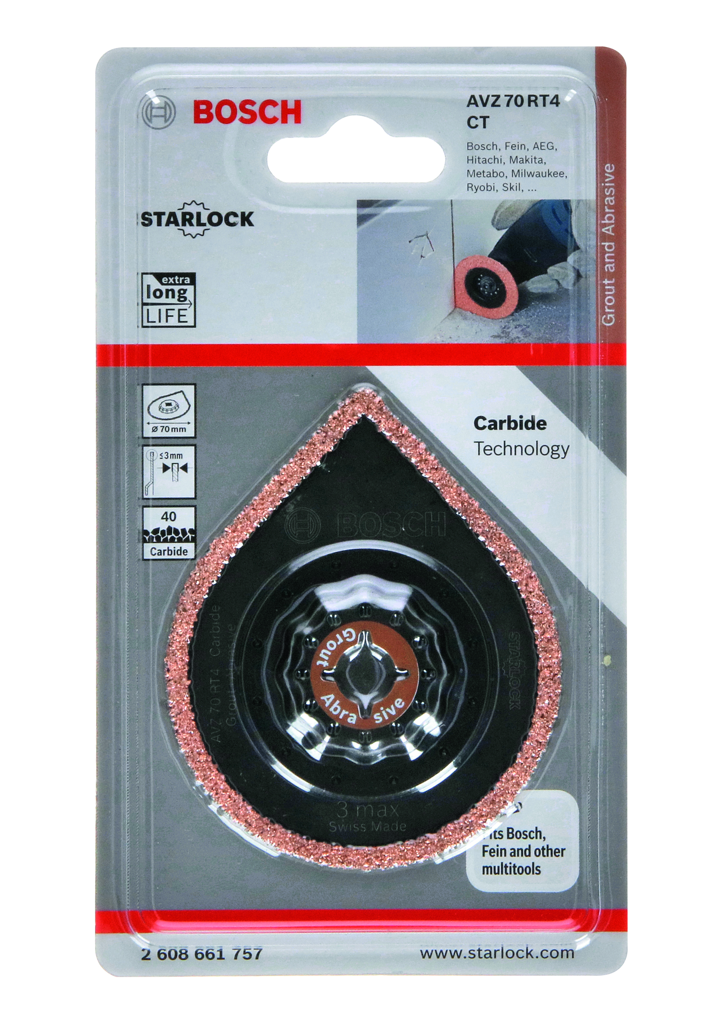 Carbide-RIFF Grout and mortar remover AVZ 70 RT4, 3 max 70 mm