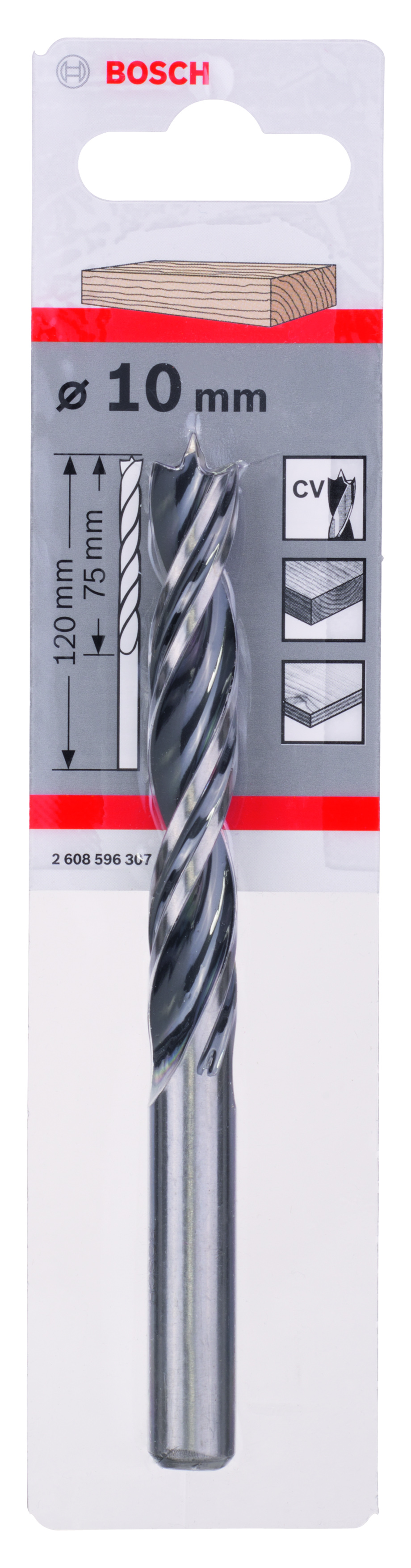 Standard Brad Point Drill Bit 10 x 80 x 120 mm, d 10 mm