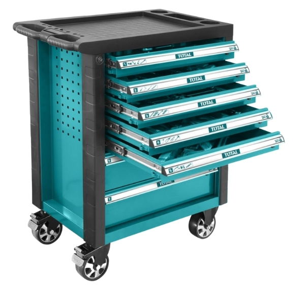Total – Hand Tool Set / Mechanics Tool Trolley Set Including 162 Pieces