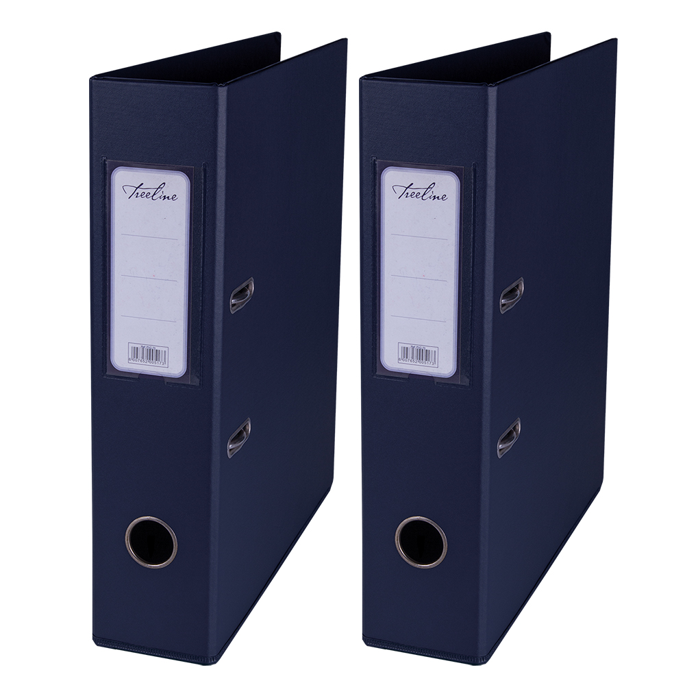 Treeline PVC 70 A4 PVC Lever Arch File – Navy Blue – Pack of 2